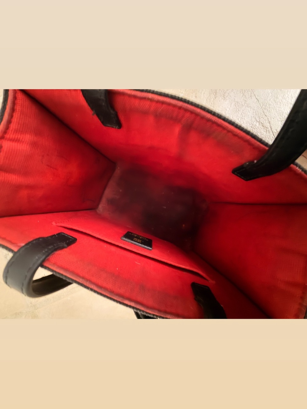 Givenchy Red Canvas Tote with Black Trim - Picture 4 of 5